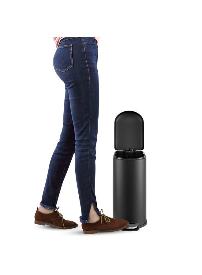 happimess HPM1009B Roland Mini 2.6-Gallon Step-Open Trash Can with Soft-Close Lid, Modern, Minimalistic, Fingerprint Proof for Home, Kitchen, Laundry Room, Office, Bedroom, Bathroom, Black - Image 3