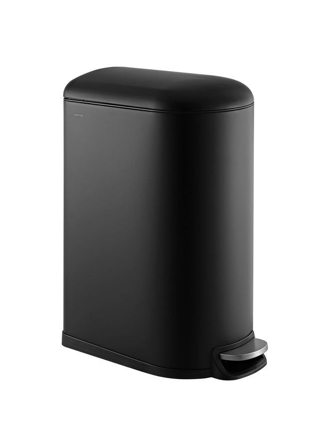 happimess HPM1009B Roland Mini 2.6-Gallon Step-Open Trash Can with Soft-Close Lid, Modern, Minimalistic, Fingerprint Proof for Home, Kitchen, Laundry Room, Office, Bedroom, Bathroom, Black - Image 1