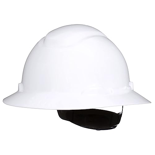 3M Hard Hat SecureFit H-801SFR-UV, White, Non-Vented Full Brim Style Safety Helmet with Uvicator Sensor, 4-Point Pressure Diffusion Ratchet Suspension, ANSI Z87.1 - Image 1