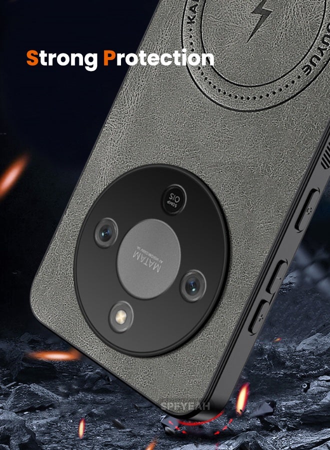 SPFYEAH [2-in-1] Honor X9D 5G Case with HD Screen Protector, Slim Light Luxury Business PU Leather Shockproof Magnetic Case Cover for Honor X9d 5G 6.79 inch, Grey - Image 5