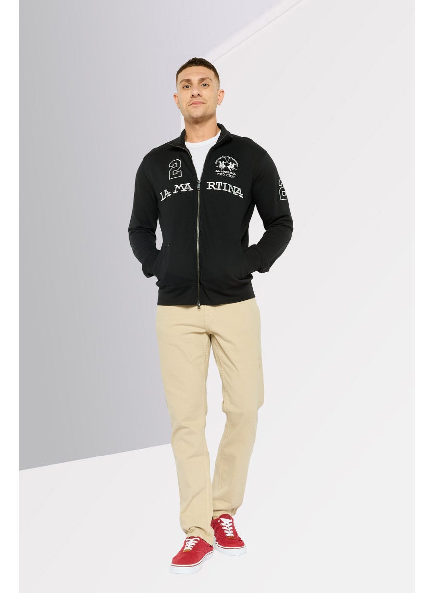 La Martina Men High Neck Long Sleeve Embroidered Logo Sweatshirt, Black  - Image 2