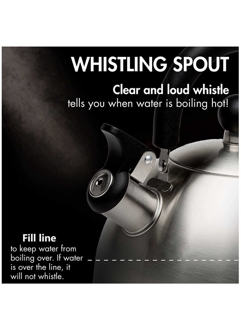 Arabest Tea Kettle, Stainless Steel Teapot with Heat-resistant Handle, Whistling Stovetop for Home  - Image 3