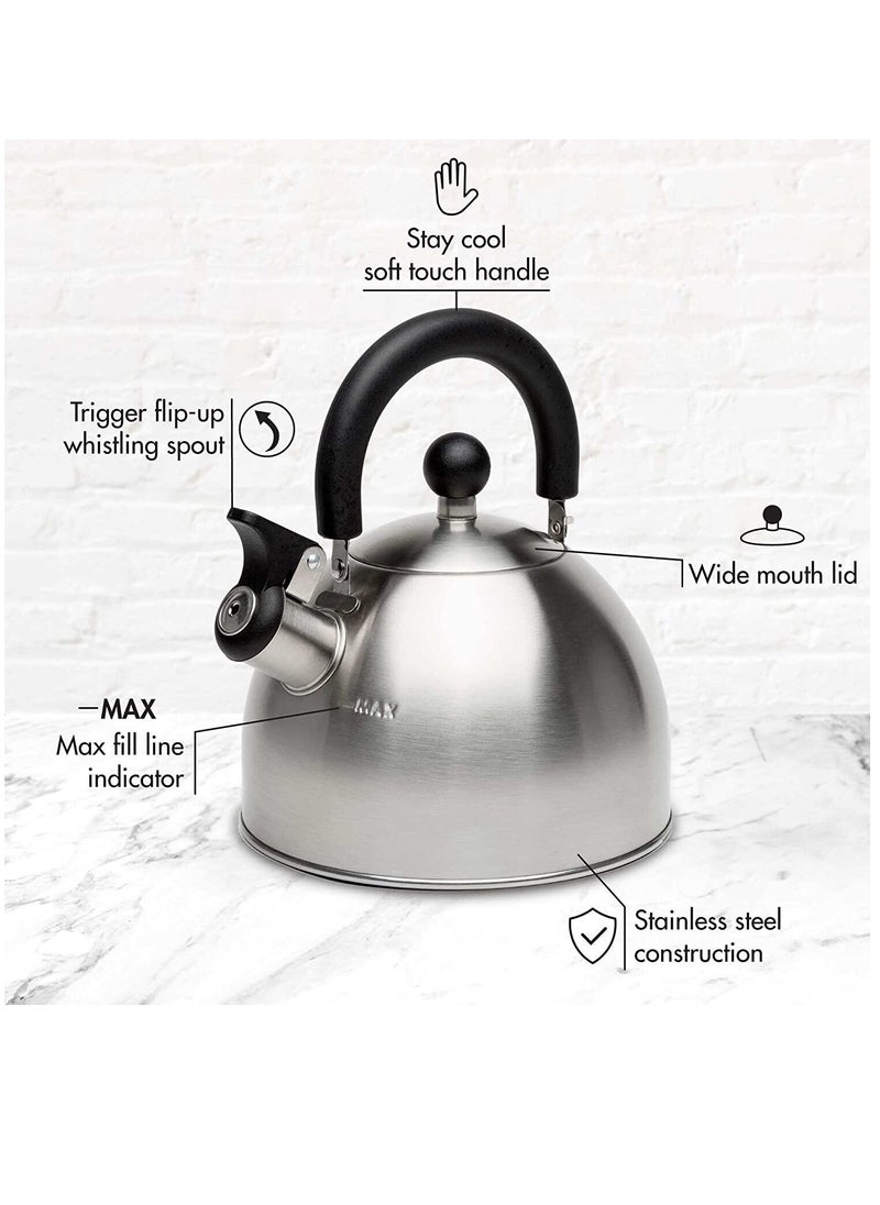 Arabest Tea Kettle, Stainless Steel Teapot with Heat-resistant Handle, Whistling Stovetop for Home  - Image 2