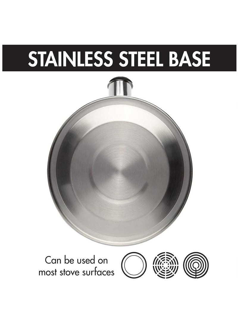 Tea Kettle, Stainless Steel Teapot with Heat-resistant Handle, Whistling Stovetop for Home