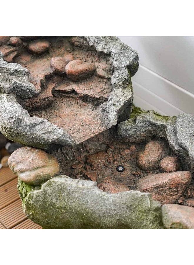 DANUBE HOME - Modern Fountain Made of Polyresin Natural Flowing Water Meditation Modern Design Zen Water Falls Decor For Home Office | Decorative Outdoor Fountain Floor Standing Design Outdoor Decor For Garden Patio Backyard - Image 1