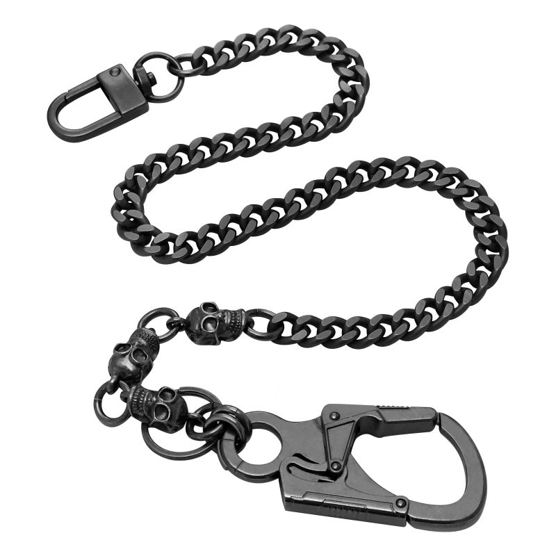 Ahiller Skull Pants Chain for Men,25''Heavy Punk Biker Anti-Theft Wallet Chains for Keys,Jeans,Belt Goth Accessories(KLLLT-Gunmetal-1P) - Image 1