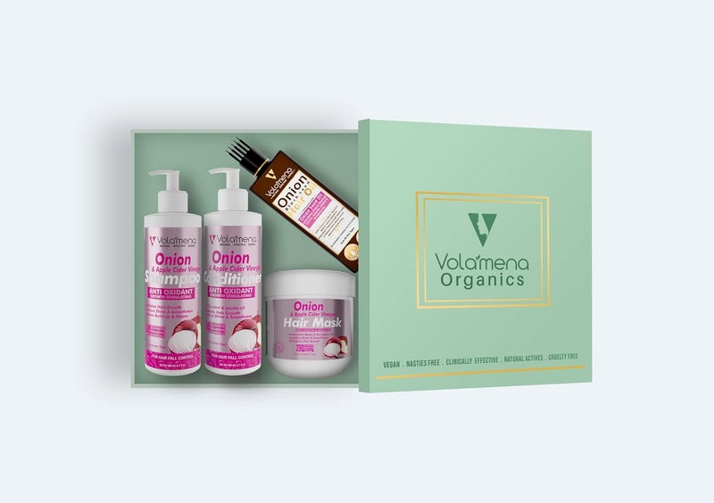 VOLAMENA WITH DEVICE Volamena Onion Oil Hair Fall Control Kit Onion Hair Oil I Onion Hair mask I Onion Shampoo I Hair Conditioner I pack of 4 - Image 2