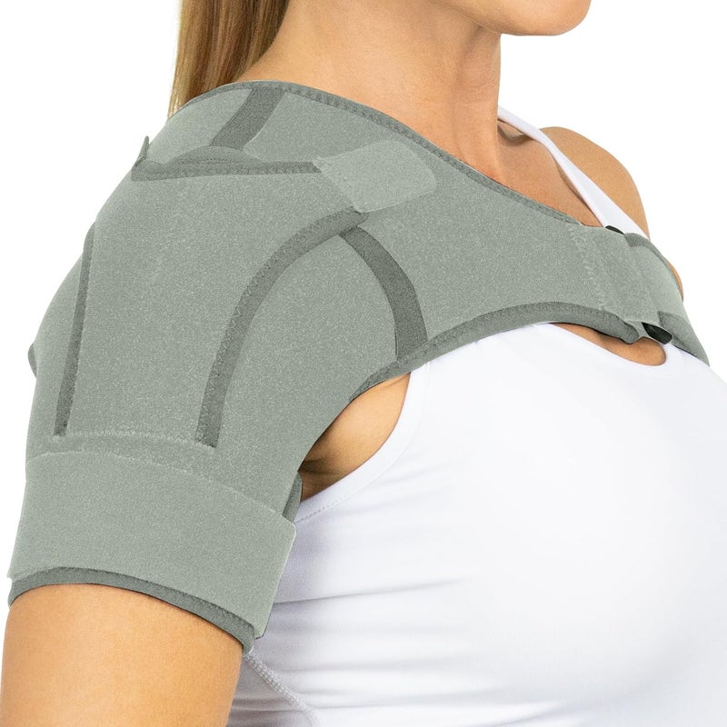 Vive Shoulder Brace for Women  Injury Recovery Compression Support Sleeve  for Rotator Cuff Injuries Arthritis Sprain Dislocation PT  Targeted Inflammation Pain Relief Grey Medium - Image 1
