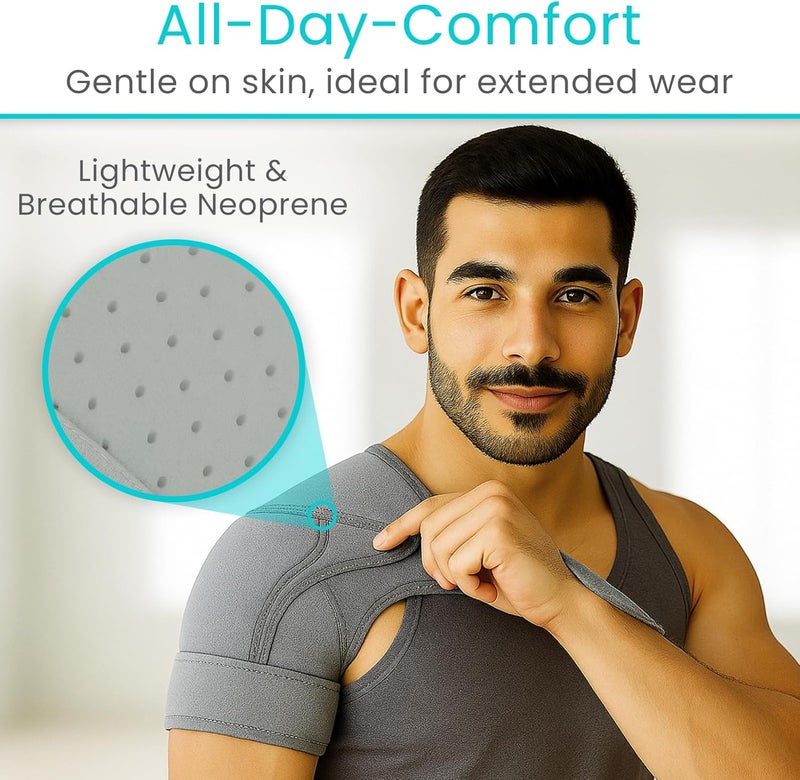 Vive Shoulder Brace for Women  Injury Recovery Compression Support Sleeve  for Rotator Cuff Injuries Arthritis Sprain Dislocation PT  Targeted Inflammation Pain Relief Grey Medium - Image 3