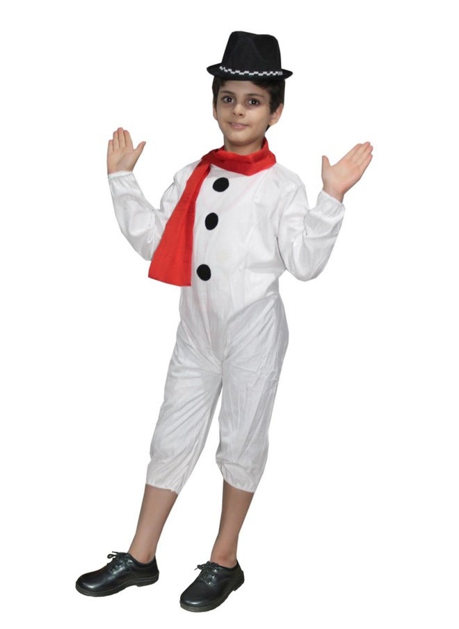 Kaku Fancy Dresses Kaku Fancy Dresses Fairy Tales Snow Man Costume -White & Red, 7-8 Years, For Boys  - Image 5