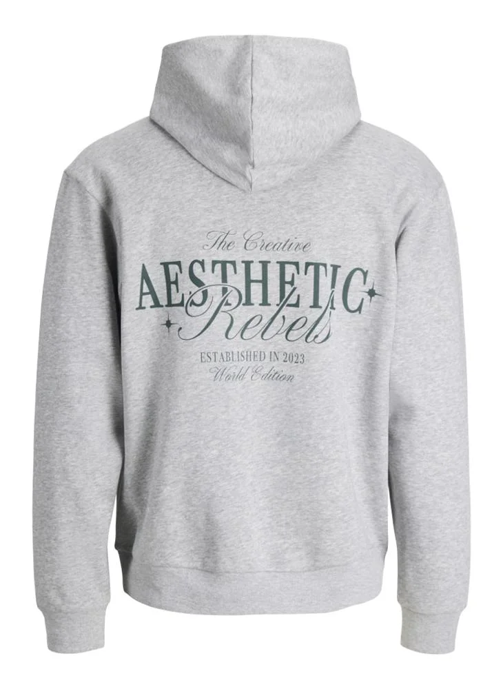 JJ Rebel  Text Print Regular Fit Crew Neck Hoodie for Men | Best Price UAE
