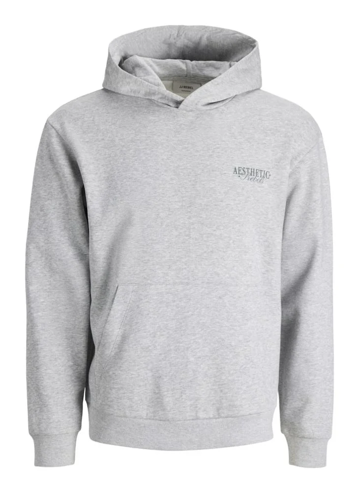 JJ Rebel  Text Print Regular Fit Crew Neck Hoodie for Men | Best Price UAE