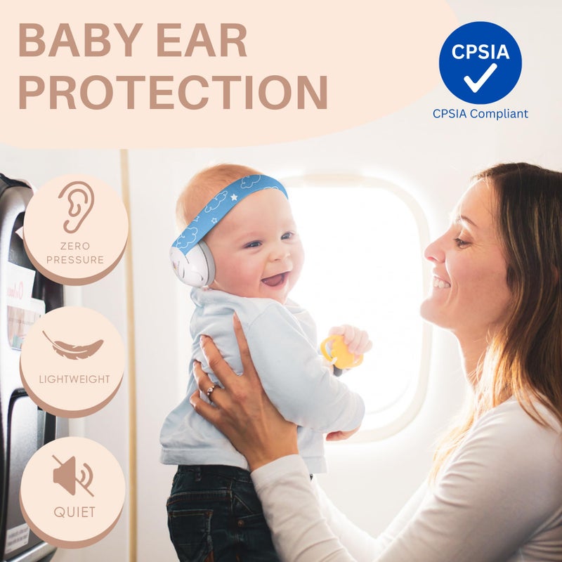 Kiddieware Blue Baby Noise Cancelling Headphones 0-24 Months - Soundproof Baby Ear Muffs for Ear Protection Helps Sleep - Image 2