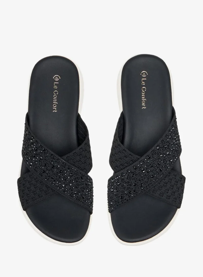Embellished Cross Strap Sandals