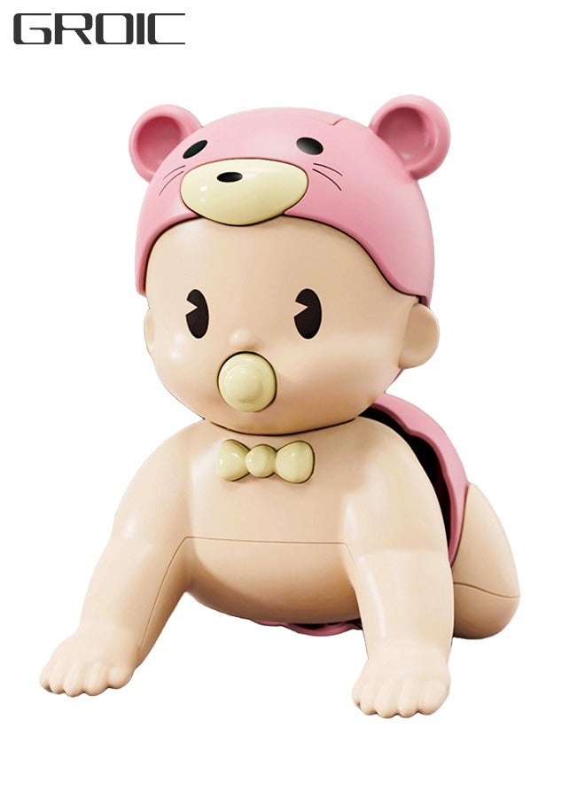 GROIC Musical Crawling Baby Doll Crawling Toy Lovely Interactive Plaything for Toddlers-Red - Image 1