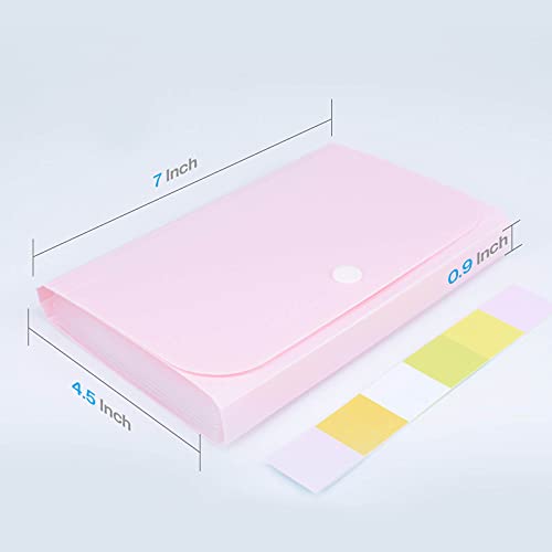 REEMTOO Receipt Organizer, Coupon Organizer, Folder Organizer Mini Organizer Wallet for Coupons, Receipts, Cash, Tax Item or Changes,7x4.5 in 13 Pockets with Tabs Check Case(Pink) - Image 2