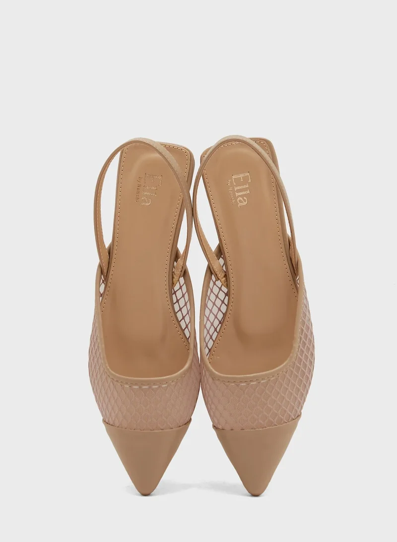 ELLA Net Detail Pointed Flat Shoe