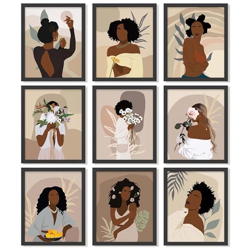 97 Decor Black Woman Wall Art Black Girl Wall Decor Black Women Posters African American Art Paintings Abstract African Pictures Black Girls Prints for Home Bedroom Decorations 8x10 UNFRAMED - Image 1