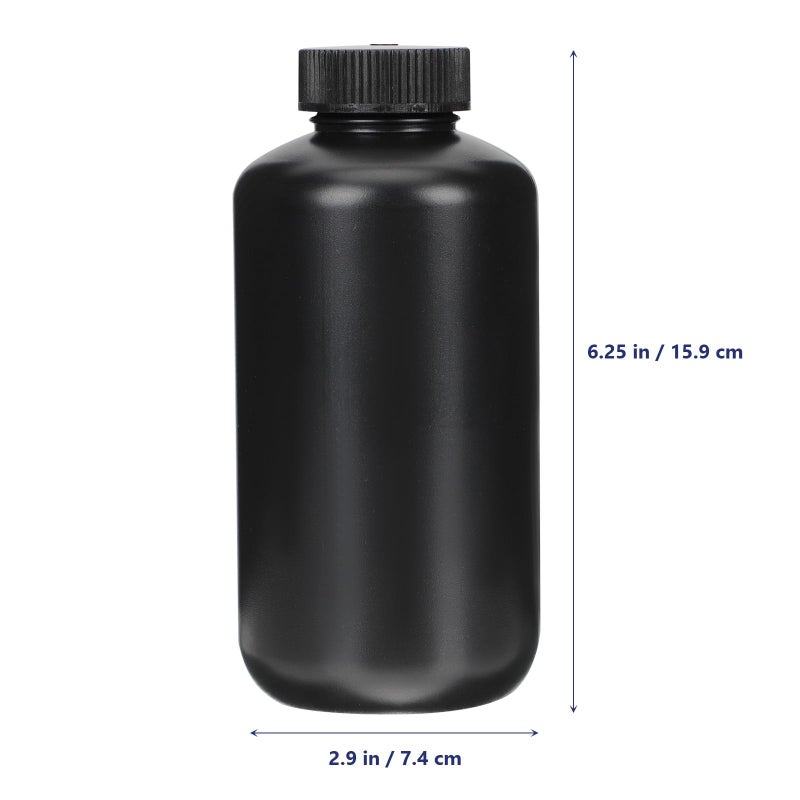 Pe Fine Mouth 500ml Black Reagent Bottle UV Protection Chemical Sample Container - Image 3