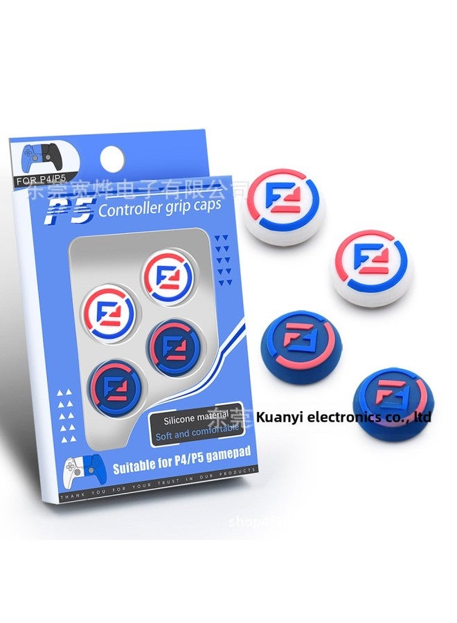 Spot PS5 Handle Rocker Cap Silicone Cap PS5 Gamepad Rocker Protection Cap Key Cap Set-Product Color:White Background EA + Blue Background EV - Image 1