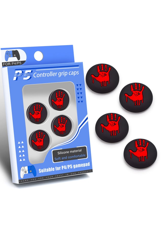 Spot PS5 Handle Rocker Cap Silicone Cap PS5 Gamepad Rocker Protection Cap Key Cap Set-Product Color:White Background EA + Blue Background EV - Image 5