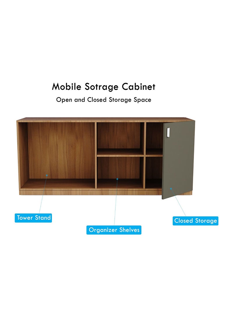 Mahmayi Mahmayi Natural Dijon Walnut-Lava Grey ED4-LSNDW-LG Executive Desk 180 cm  - Image 3