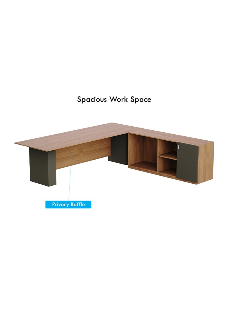Mahmayi Mahmayi Natural Dijon Walnut-Lava Grey ED4-LSNDW-LG Executive Desk 180 cm  - Image 2