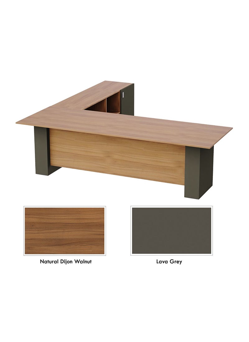 Mahmayi Mahmayi Natural Dijon Walnut-Lava Grey ED4-LSNDW-LG Executive Desk 180 cm  - Image 4