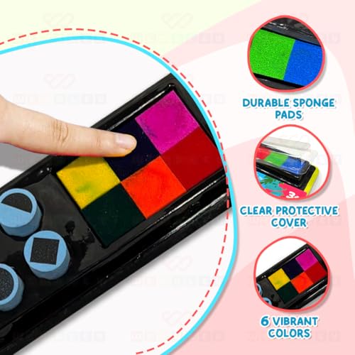 Wembley Princess Finger Painting & Coloring Art Book with 6 Finger Paint Ink & 6 Shape Stamper Thumbprint Art & Craft for Boys & Girls Age 3 4 5 6 + Years Washable Colors Ideal for Birthday Gift - Image 3