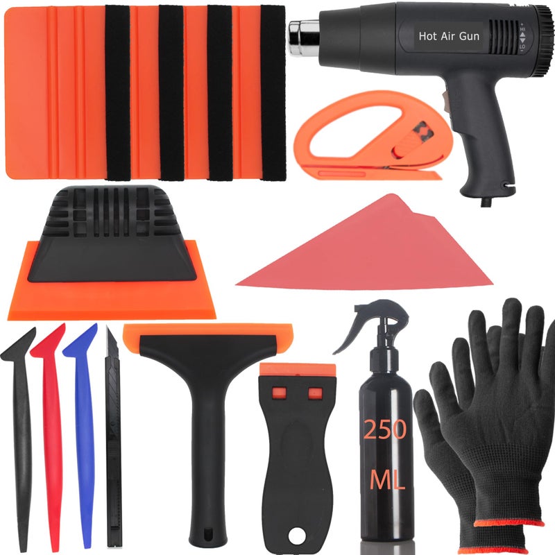 Spanno Tools Spanno Heat Gun for Vinyl Wrap, Car Flim Installation Tools Car Window Tinting Tool Kit Include Heat Gun, Squeegees, Vinyl Cutter and Gloves - Image 1