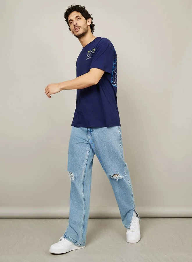 Styli Rick & Morty Back and Front Graphic Oversized T-Shirt
