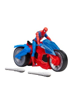Spider-Man Marvel Spider-Man Web Blast Cycle 4-Inch Action Figure With Vehicle And 2 Web Projectiles Kids Playset For Ages 4 And Up  - Image 2