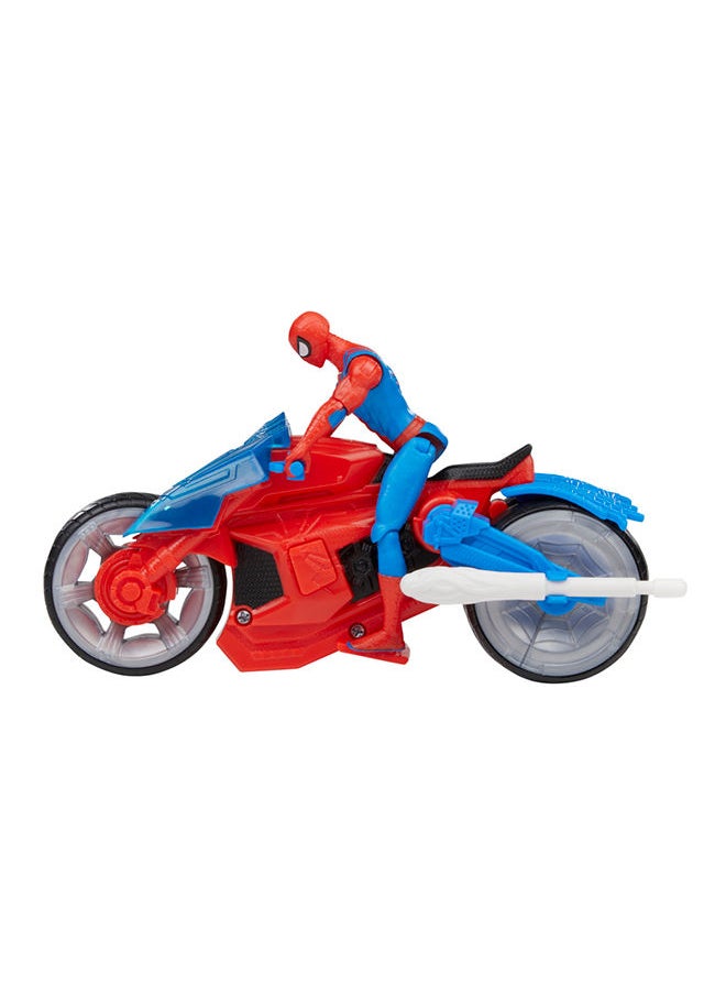 Spider-Man - Marvel Spider-Man Web Blast Cycle 4-Inch Action Figure With Vehicle And 2 Web Projectiles Kids Playset For Ages 4 And Up - Image 1