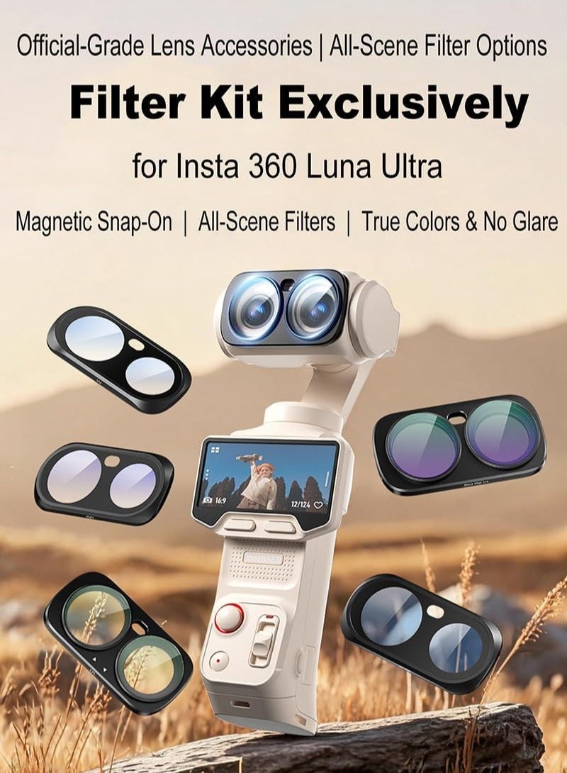 CYNOVA For Luna Ultra Filters Kit for Insta360 Luna Ultra Accessories, 3-Piece | Include Adjustable CPL, Anti-light pollution whitening filter, Black Mist 1/4, Magnetic Quick-Release Lens Filter Set - Image 2