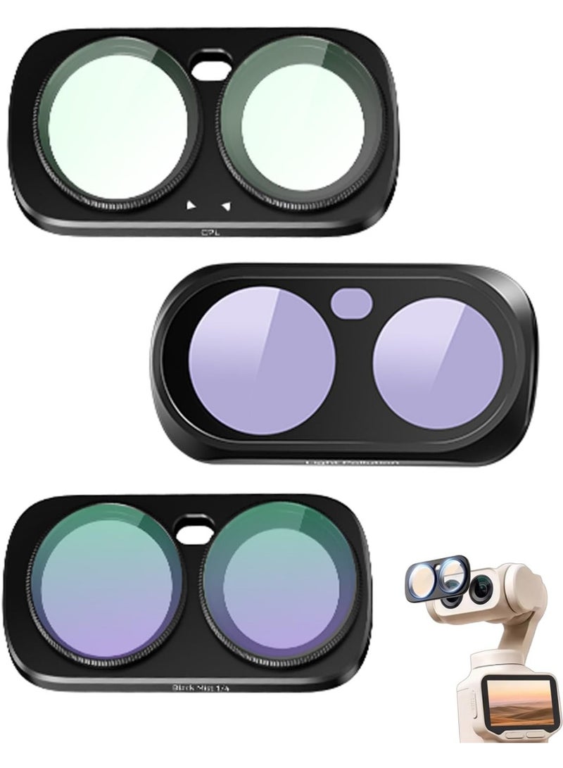 CYNOVA For Luna Ultra Filters Kit for Insta360 Luna Ultra Accessories, 3-Piece | Include Adjustable CPL, Anti-light pollution whitening filter, Black Mist 1/4, Magnetic Quick-Release Lens Filter Set - Image 1