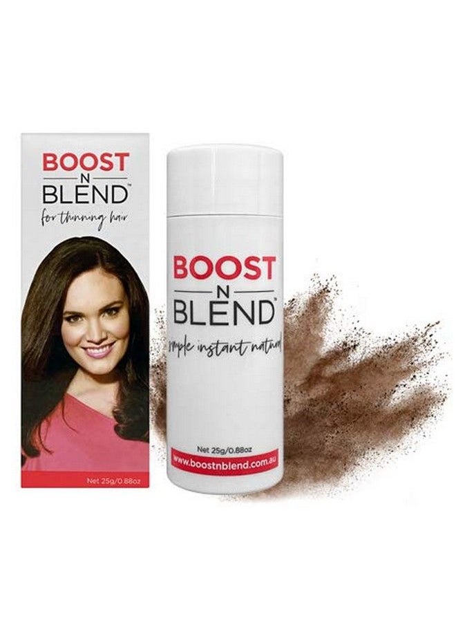 BOOST N BLEND - Medium Brown Female Hair Thickening Fibersvegan Extra Cling Scalp Concealer Fiber Powder Hair Filler For Thinning Hair & Visible Scalp (25G/0.88Oz) The Only Female Cotton Hair Fibre - Image 1