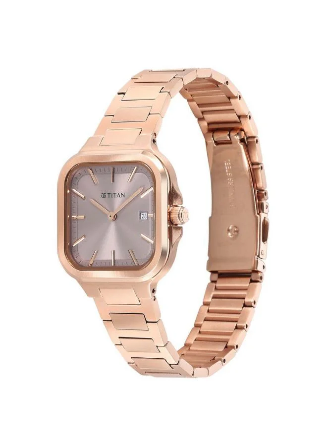 TITAN Women Analog Display Watch With Rose Gold Stainless Steel Strap - 95291WM01