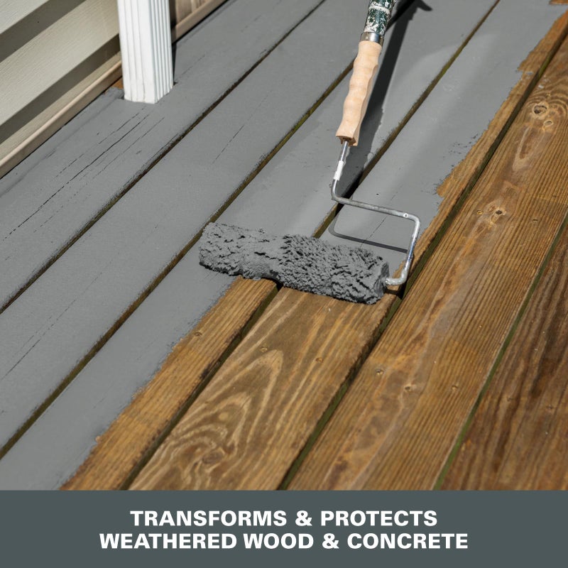 KILZ Over Armor Wood & Concrete Resurfacer, Exterior, Textured, Slate Gray, 1 Gallon - Image 2