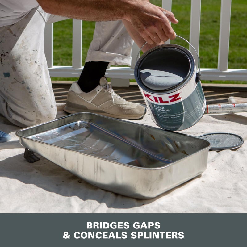 KILZ Over Armor Wood & Concrete Resurfacer, Exterior, Textured, Slate Gray, 1 Gallon - Image 3