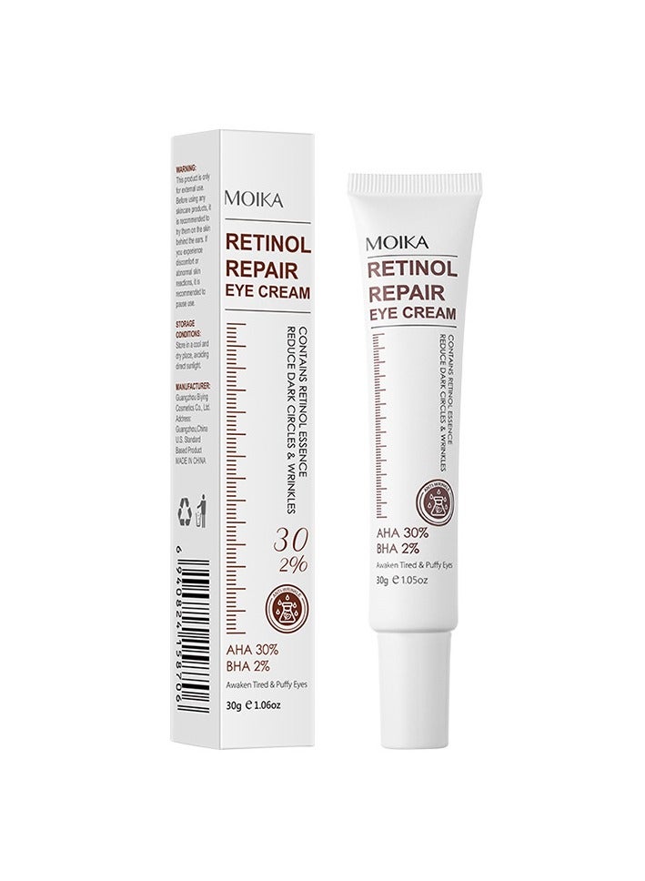MOIKA Reduce Fine Lines, Anti-wrinkle Firming Retinol Repair Eye Cream 30g - Image 1