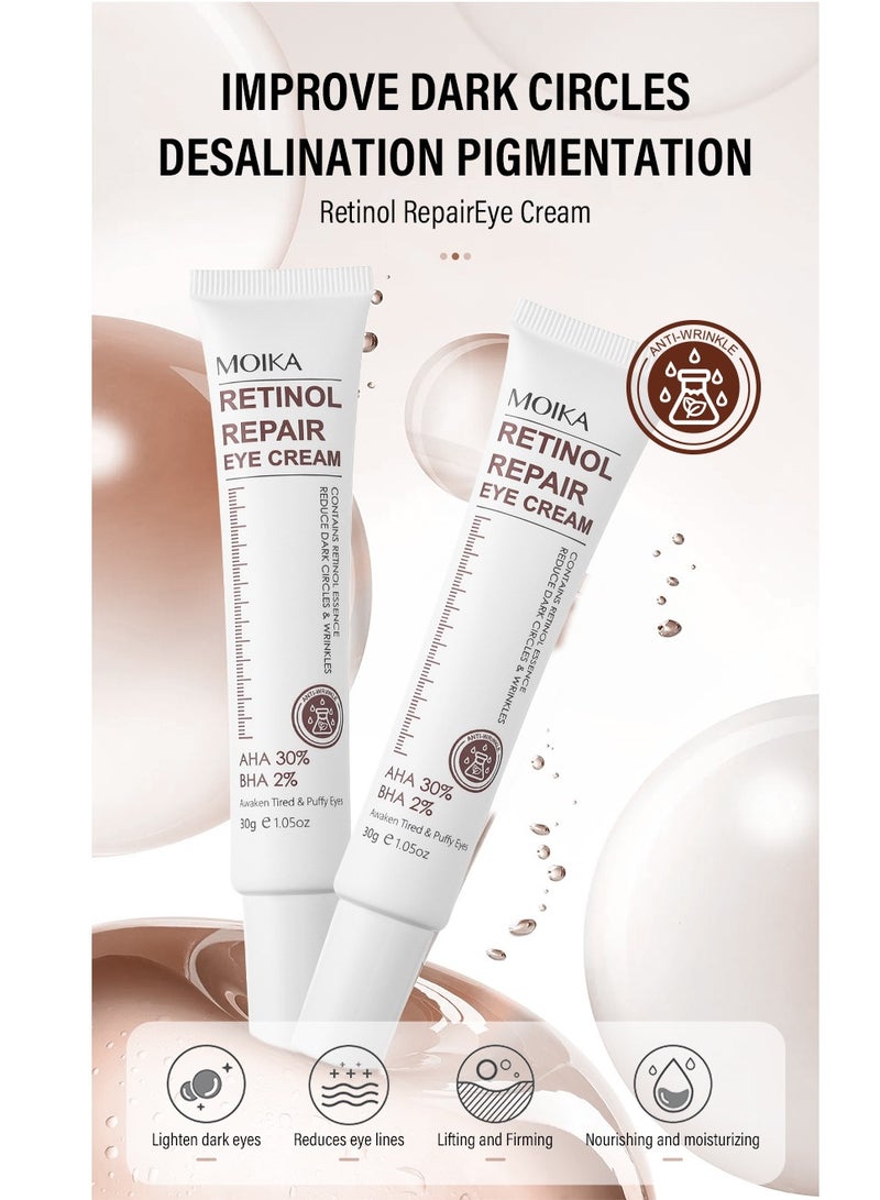 MOIKA Reduce Fine Lines, Anti-wrinkle Firming Retinol Repair Eye Cream 30g - Image 2