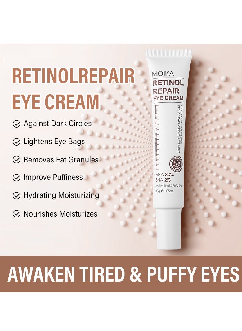 MOIKA Reduce Fine Lines, Anti-wrinkle Firming Retinol Repair Eye Cream 30g - Image 4
