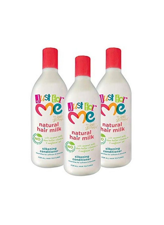 Just for Me - L Hair Milk Silkening Conditioner Nourishes For Softness & Bounce With Coconut Milk Shea Butter Vitamin E & Sunflower Oil 13.5 Ounce (3 Pack) - Image 1