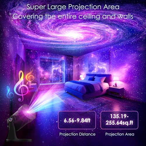 VanSmaGo [White Noise] Galaxy Projector, 28 Soothing Sounds Star Projector Sound Machine, Solar System Space Planetarium Projector Night Light, Room Decor for Ceiling Bedroom Kids Adults Sleep Trainer - Image 3
