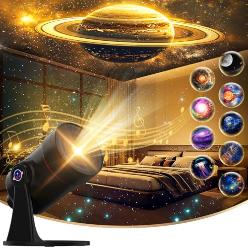 VanSmaGo [White Noise] Galaxy Projector, 28 Soothing Sounds Star Projector Sound Machine, Solar System Space Planetarium Projector Night Light, Room Decor for Ceiling Bedroom Kids Adults Sleep Trainer - Image 1
