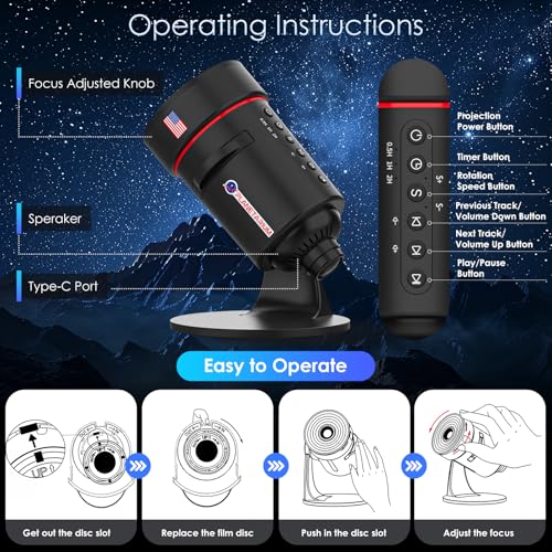VanSmaGo [White Noise] Galaxy Projector, 28 Soothing Sounds Star Projector Sound Machine, Solar System Space Planetarium Projector Night Light, Room Decor for Ceiling Bedroom Kids Adults Sleep Trainer - Image 5