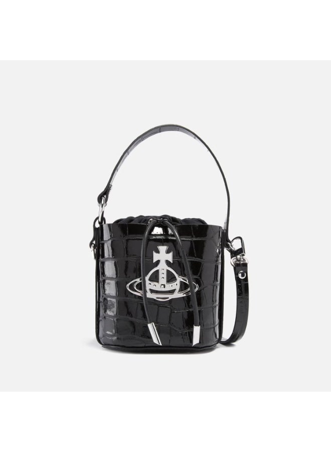 VIVIENNE WESTWOOD Daisy Croc Embossed Drawstring Bucket Bag - Image 1