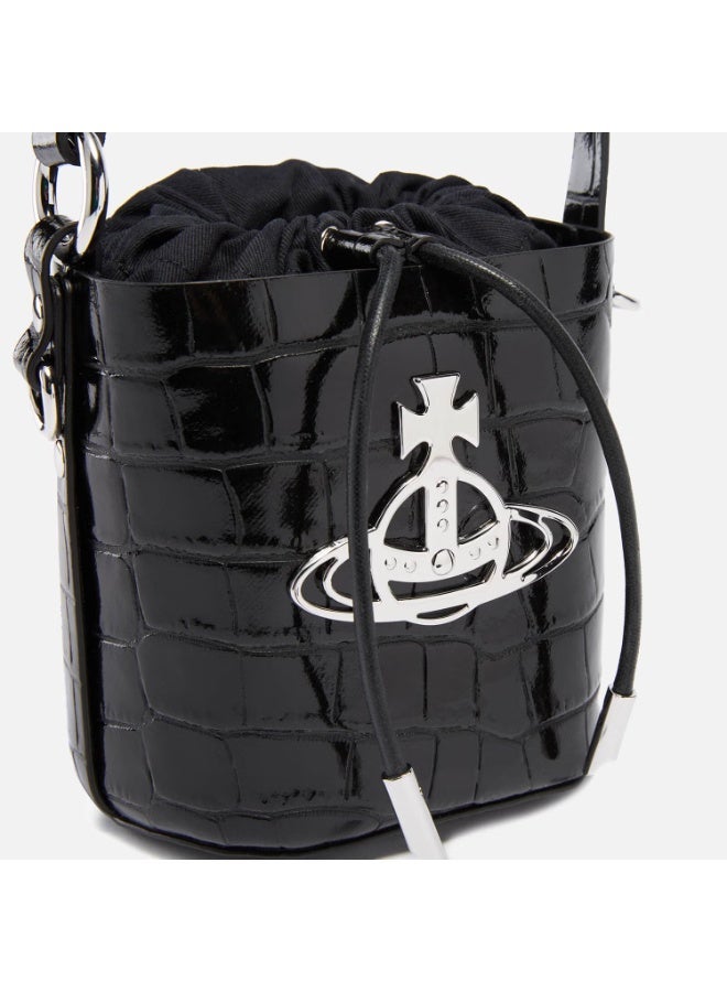 VIVIENNE WESTWOOD Daisy Croc Embossed Drawstring Bucket Bag - Image 4