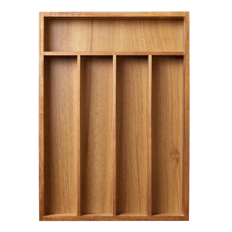 Greenual Acacia Wood Silverware Organizer 10 In Utensil Organizer Silverware Tray for Drawer Cutlery Flatware Organizer for Kitchen - Image 2