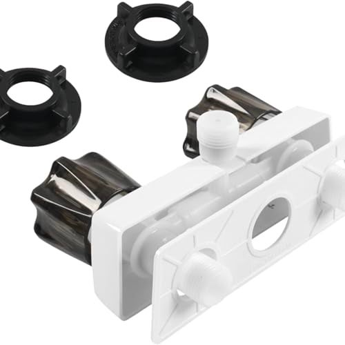 DSRTLP RV Shower Faucet, Camper Shower Faucet Replacement, with 2 knobs 4 Inches Outdoor Shower Faucet use for Mobile Outside Van Travel Trailer Motorhome Bathroom and Boat, White - Image 5